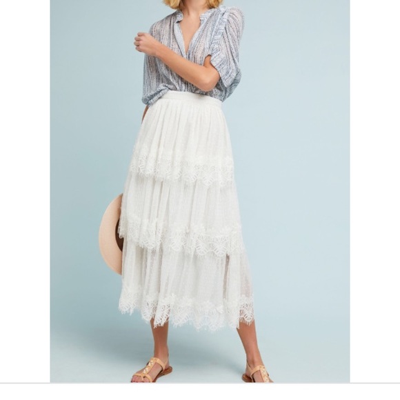 Anthropologie Dresses & Skirts - Tiered Maxi with Lace Trim. Anthropologie Dresses & Skirts - Tiered Maxi with Lace Trim.
